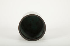 Chinese Bronze Brush Pot With Silver Wire Inlay