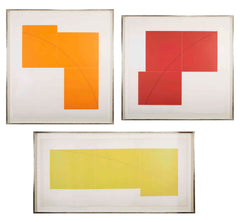 A complete set of “Three Aquatints” Prints by Robert Mangold.