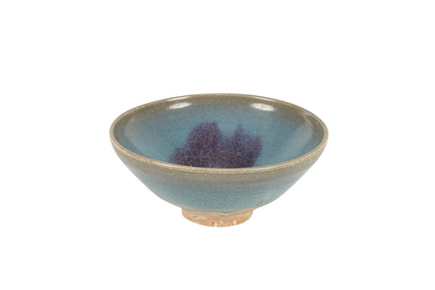 Chinese Junyao Pottery Bowl with Lavender Splash on Turquoise Ground