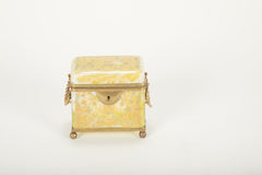 19th Century Moser Lemon Swirl Glass Casket Box