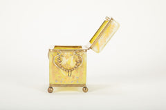 19th Century Moser Lemon Swirl Glass Casket Box