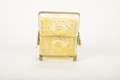 19th Century Moser Lemon Swirl Glass Casket Box