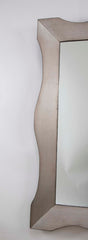 Monumental Italian Mid Century Modern Silver Gilt Wall Mirror