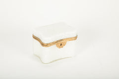 Antique Opaline Glass French Box of Serpentine Shape