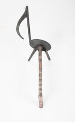 Musical Note Wrought Iron Andirons Stamped Nashville TN, 1920's