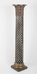 French Painted and Gilt Tole Column with Corinthian Capital