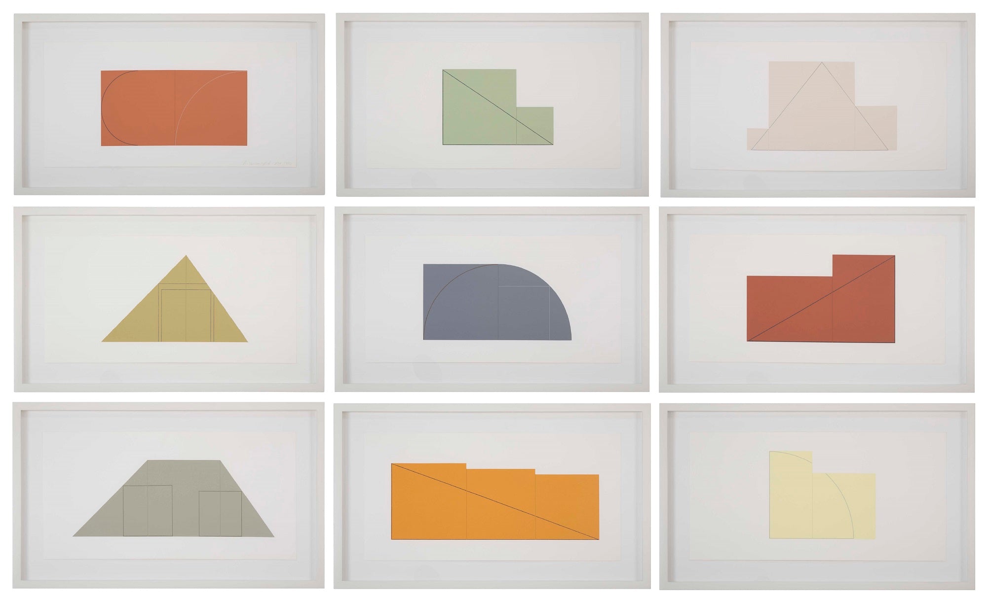 Complete Portfolio of Prints-Multiple Panel Paint 1973-1976, Edition B by Robert Mangold Complete Portfolio of Prints-Multiple Panel Paint 1973-1976, Edition B by Robert Mangold