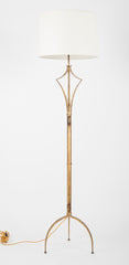 French Mid-Century Gilt Iron Floor Lamp