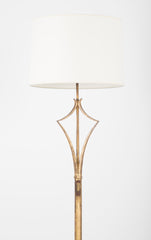 French Mid-Century Gilt Iron Floor Lamp