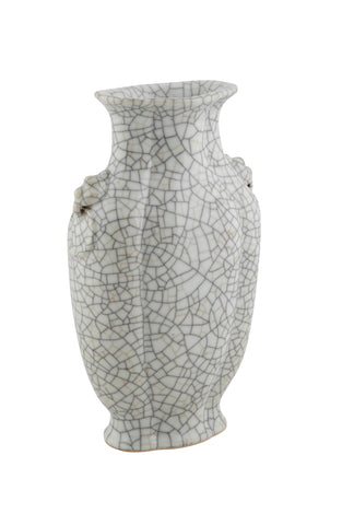 Chinese Crackle Porcelain Vase of Lobbed Shape