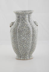 Chinese Crackle Porcelain Vase of Lobbed Shape