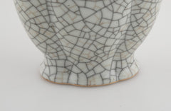 Chinese Crackle Porcelain Vase of Lobbed Shape
