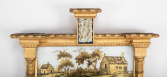 American Eglomise Mirror from Albany, NY with Unusual Small Eglomise Panel