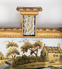 American Eglomise Mirror from Albany, NY with Unusual Small Eglomise Panel