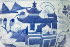 Pair of Chinese Canton Blue & White Cachepots