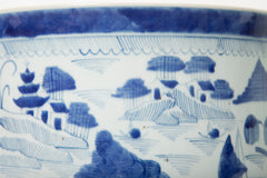 Pair of Chinese Canton Blue & White Cachepots