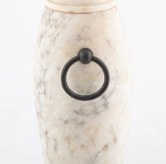 Classical Pair of Alabaster Urn Form Lamps
