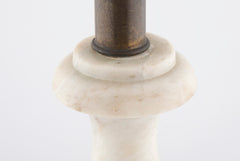 Classical Pair of Alabaster Urn Form Lamps