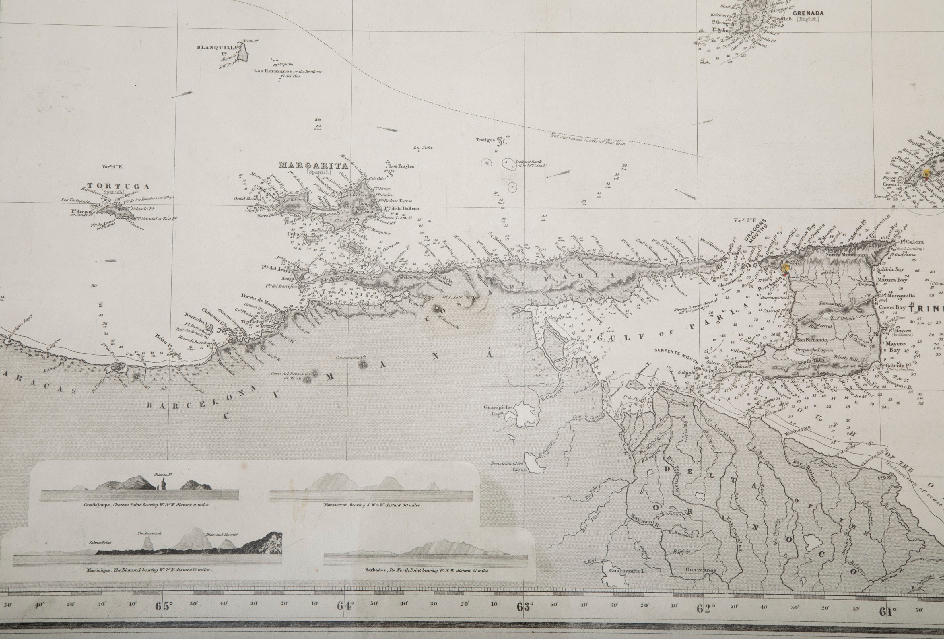 Rare Chart of the Caribbean Islands Published by James Imray & Son, London, 1866