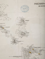 Rare Chart of the Caribbean Islands Published by James Imray & Son, London, 1866