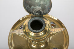 English Brass & Scottish Agate Mounted Inkwell