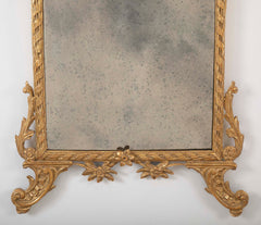 Pair of Italian Gilt & Intricately Carved Neoclassical Mirrors