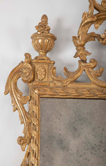 Pair of Italian Gilt & Intricately Carved Neoclassical Mirrors