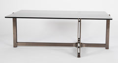 Bronze and Rosewood Coffee Table Designed by Roger Sprunger for Dunbar