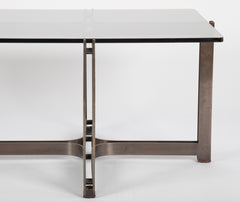 Bronze and Rosewood Coffee Table Designed by Roger Sprunger for Dunbar