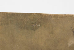 Chinese Incised Brass Box with Carved Jade Inset