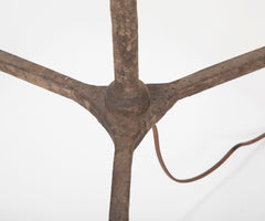 Handwrought Iron Pricket Stick now a Lamp with Crenulated Bobeche