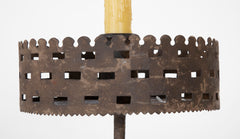 Handwrought Iron Pricket Stick now a Lamp with Crenulated Bobeche