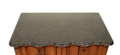 A Handsome Baroque Four Drawer Walnut Chest with Original Shaped Marble Top