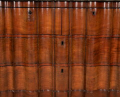 A Handsome Baroque Four Drawer Walnut Chest with Original Shaped Marble Top