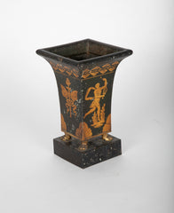 19th Century French Gilt Tole Urn Depicting Orpheus