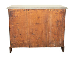 A Handsome Baroque Four Drawer Walnut Chest with Original Shaped Marble Top