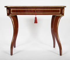 Petite Russian Writing Table in Brass Mounted Mahogany