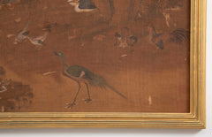 A 19th Century Framed Chinese Scroll Depicting the Scene of a Hundred Birds