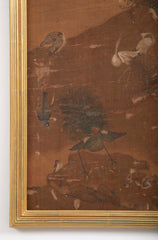 A 19th Century Framed Chinese Scroll Depicting the Scene of a Hundred Birds
