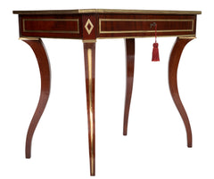 Petite Russian Writing Table in Brass Mounted Mahogany