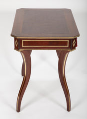 Petite Russian Writing Table in Brass Mounted Mahogany
