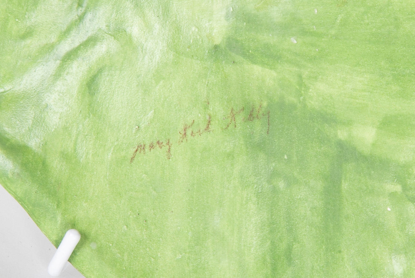 Mary Kirk Kelly Signed Ceramic Banana Leaf Tray