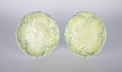 A Pair of Continental Lettuce Ware Plates
