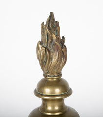 Pair of Italian Bronze Flame Urn Finials