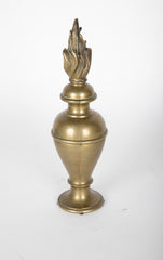 Pair of Italian Bronze Flame Urn Finials