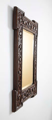 Carved Oak and Patinated Bronze Arts & Crafts Style Mirror