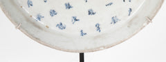 Vietnamese White Porcelain Plate with Blue Calligraphy