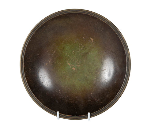 A Just Andersen Bronze Bowl with Incised Ring on Rim