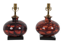 Pair of Glass Lamps by Kralik