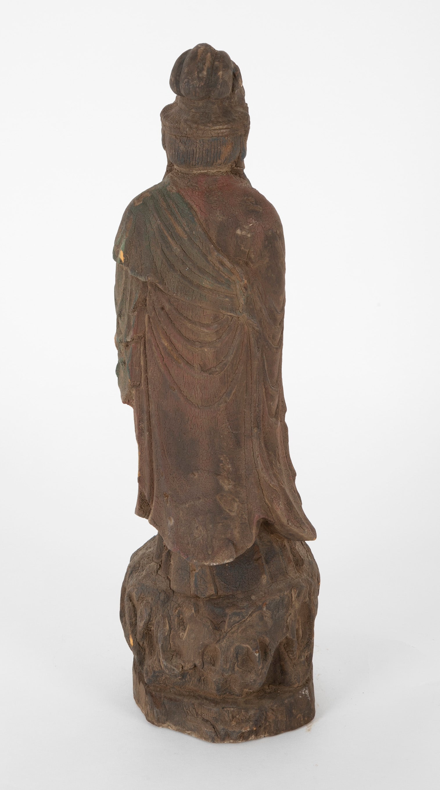A Pair of Mid 19th Century Chinese Wood Carved Guanyins